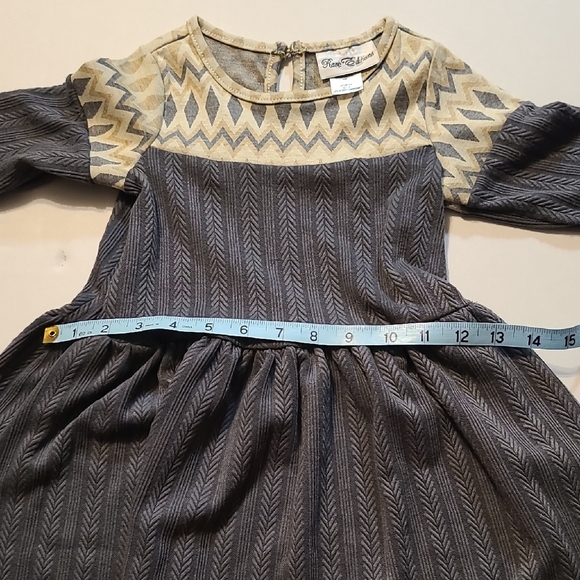 Rare Editions Stylish Comfy Casual Girls Dress - Gray/Cream NWT 3T/3 - Picture 7 of 11